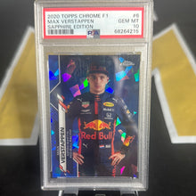 Load image into Gallery viewer, 2020 Topps Chrom F1 Max Verstappen Sapphire #6 PSA 10
