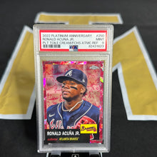 Load image into Gallery viewer, 2022 Platinum Anniversary Ronald Acuna Jr PLT Toile Cream/FCHS Atomic Refractor #250 PSA 9
