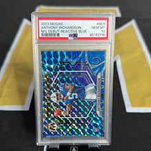 Load image into Gallery viewer, 2023 Mosaic Anthony Richardson NFL Debut-Reactive Blue #ND5 PSA 10

