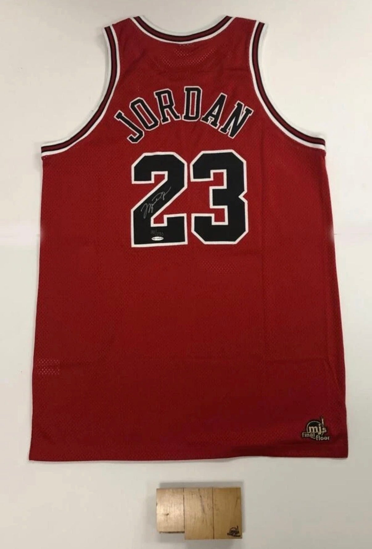Michael Jordan Signed Bulls Limited Edition Jersey with Final Game Floor Piece