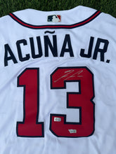 Load image into Gallery viewer, Ronald Acuna Jr. Atlanta Braves Autographed White Nike Authentic Jersey
