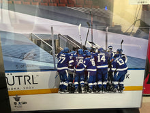 Load image into Gallery viewer, Brayden Point Tampa Bay Lightning Autographed 16&quot; x 20&quot; 5-OT Game-Winning Goal Celebration Photograph
