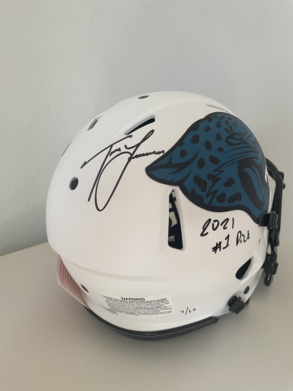 Trevor Lawrence Autographed Riddell Lunar Eclipse Authentic Jaguars Helmet LE-16 (Fanatics)